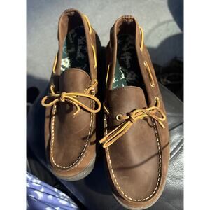 LL Bean camp, moccasin, brown leather men’s size 13 slippers